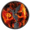 Stříbrná mince 1 Oz Golden Noir Series Burning Libertad 2023 Kolorováno