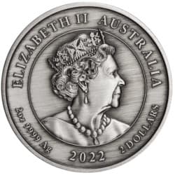 Stříbrná mince 2 Oz Black Swan Maali 2022 Antikováno + Kolorováno