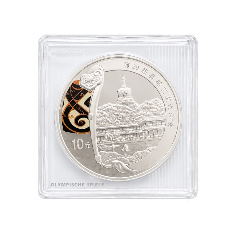 Stříbrná mince 1 Oz Olympijské hry v Pekingu 2008 - Velká bílá pagoda
