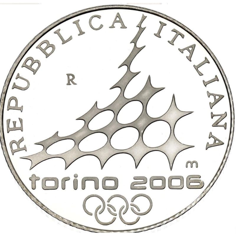 Stříbrná mince 5 EURO 2006 Winter Olympics Ski Jumping Proof - 2005