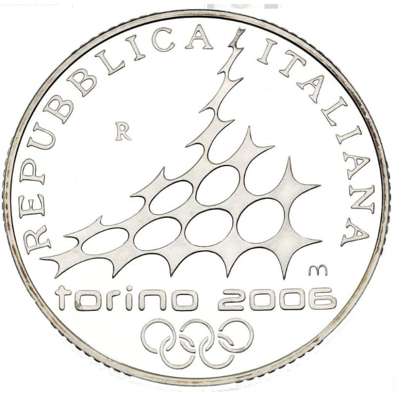 Stříbrná mince 10 EURO 2006 Winter Olympics - Ice Hockey Proof - 2005