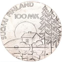 Stříbrná mince 100 Markkaa Disabled Veterans Organization - 1990 Proof