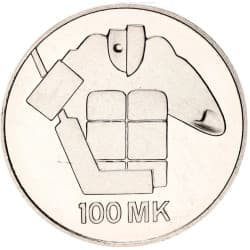 Stříbrná mince 100 Markkaa World Ice Hockey Championships - 1991 Proof