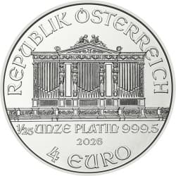 Platinová mince 1/25 Oz Wiener Philharmoniker 2026