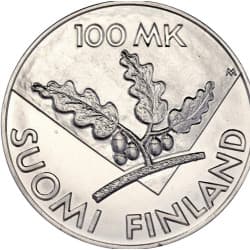 Stříbrná mince 100 Markkaa United Nations - 1995 Proof