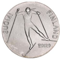 Stříbrná mince 100 Markkaa Nordic World Ski Championships - 1989