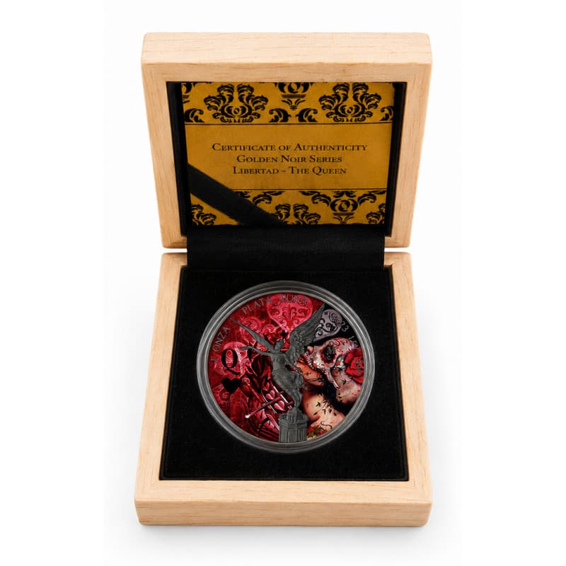 Stříbrná mince 1 Oz Golden Noir Series Libertad The Queen 2023 Kolorováno