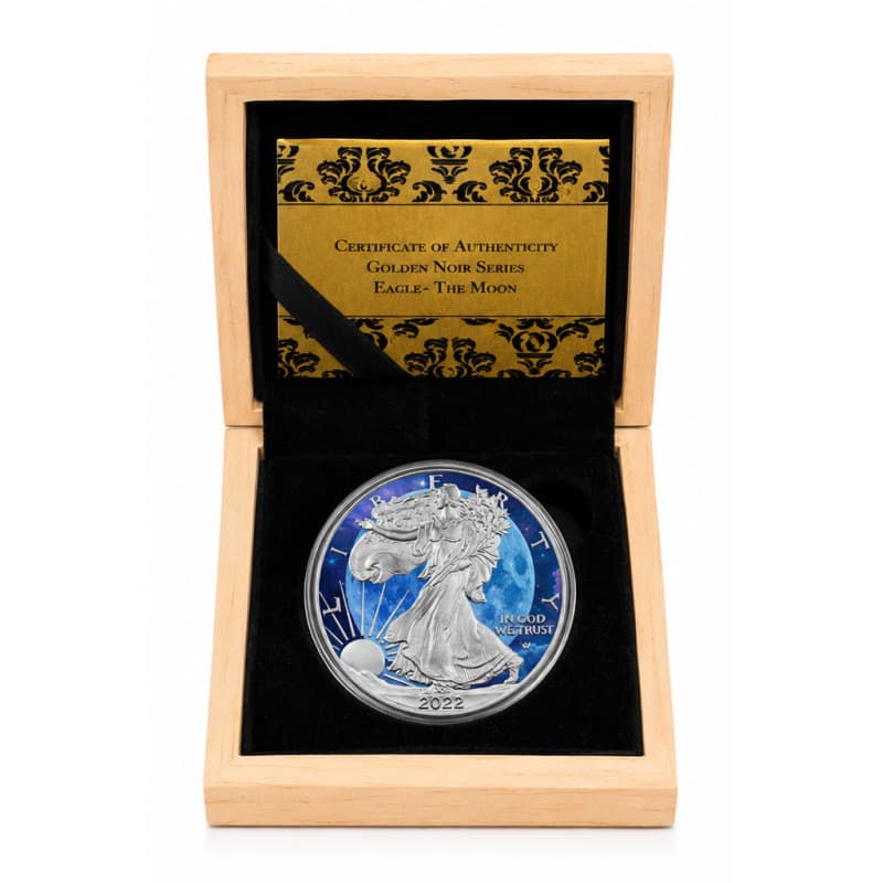 Stříbrná mince 1 Oz American Eagle Golden Noir Series The Moon 2022