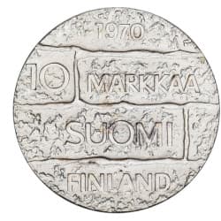 Stříbrná mince 10 Markkaa President Paasikivi - 1970