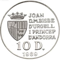 Stříbrná mince 10 Diners - Joan Martí i Alanis XXV Summer Olympic Games - 1989 Proof