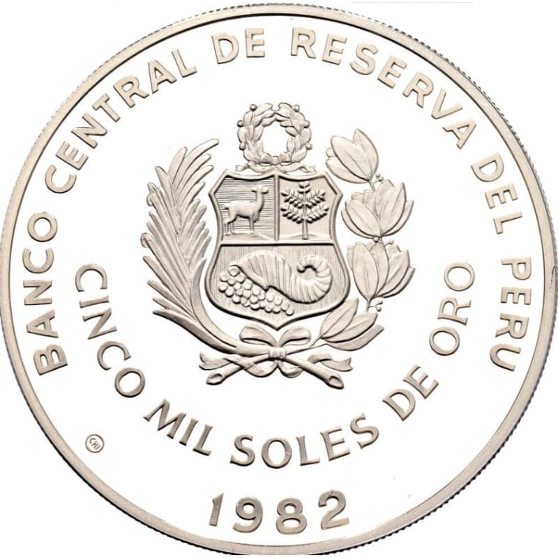Stříbrná mince 5000 Soles de Oro World Cup - 1982 Proof
