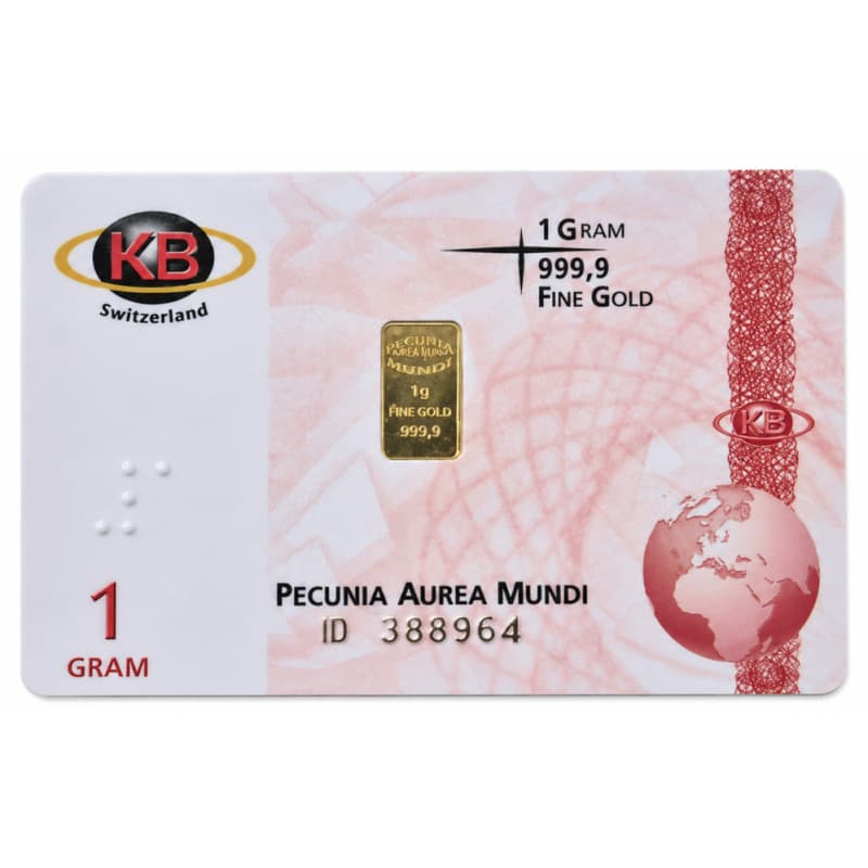 Zlatý slitek 1 g KB 1 Pecunia Aurea Mundi
