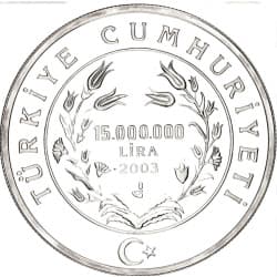 Stříbrná mince 15 000 000 Lira World Cup Germany 2006 - 2003 Proof