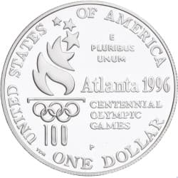 Stříbrná mince 1 Dollar Atlanta Olympics - Rowing - 1996 Proof