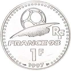 Stříbrná mince 1 Franc World Cup, France 98 - 1997 Proof