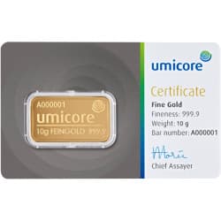 Zlatý slitek 10 g Umicore