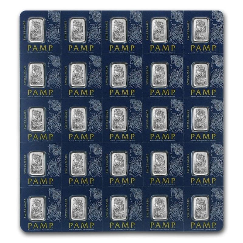 Platinový slitek 25 x 1 g PAMP