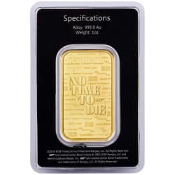Zlatý slitek 1 Oz James Bond 007 No time to die