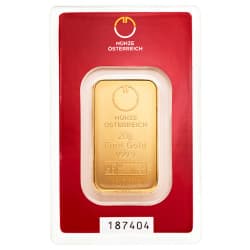 Zlatý slitek 20 g Münze Österreich