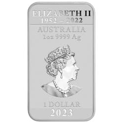 Stříbrná mince ve tvaru slitku 1 Oz Rectangular Dragon 2023