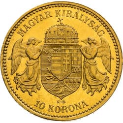Zlatá mince 10 Korun Maďarsko různé roky (1892-1915)