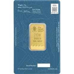Zlatý slitek 20 g Britannia