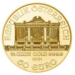 Zlatá mince 1/2 Oz Wiener Philharmoniker různé roky