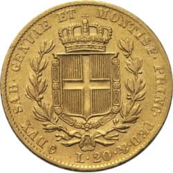 Zlatá mince 20 Lira Itálie Sardinia Charles Albert různé roky (1831-1849)