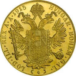 Zlatá mince 4 Dukát František Josef I. 1915 Novoražba