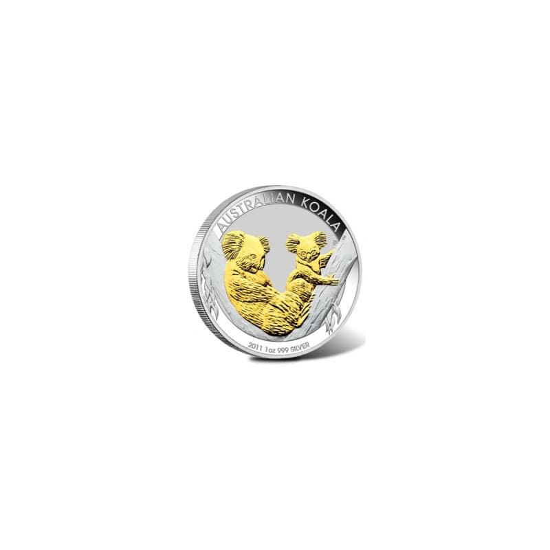 Stříbrná mince 1 Oz Australian Koala 2011 Zlaceno