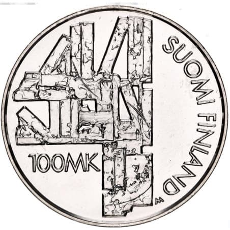 Stříbrná mince 100 Markkaa Aleksis Kivi author - 2000 Proof