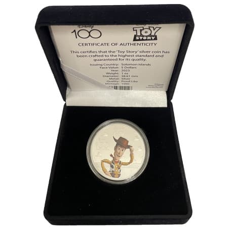Stříbrná mince 1 Oz 100 Years of Wonder Příběh Hraček 2023 Proof Kolorováno