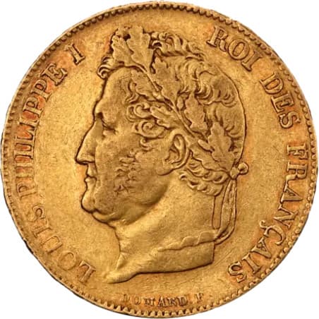 Zlatá mince 20 Frank Francie Louis Philippe I. různé roky (1830-1848)