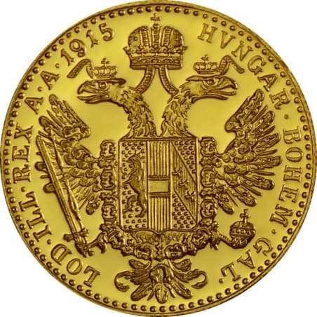 Zlatá mince 1 Dukát Františka Josefa I. 1915 Novoražba